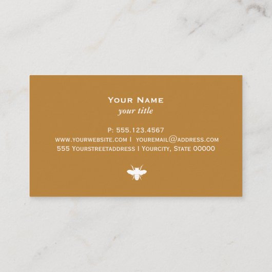 Bee BeeKeeper Visitekaartje honingairist (Achterkant)