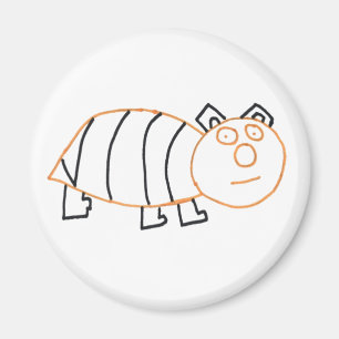Bee Beer Round Magnet