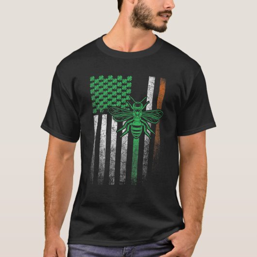 Bee Bees Honey Gift St. Patrick's Day Irish Americ T-shirt (Voorkant)