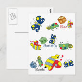 Bee Beetle Butterfly.jpg Briefkaart (Voorkant / Achterkant)