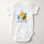 Bee Big Sister Pregnancy Announcement Toddler Romper (Achterkant)