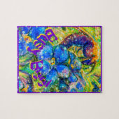 Bee bij: An Insect & Vergeet-me-not Flowers Legpuzzel (Horizontaal)