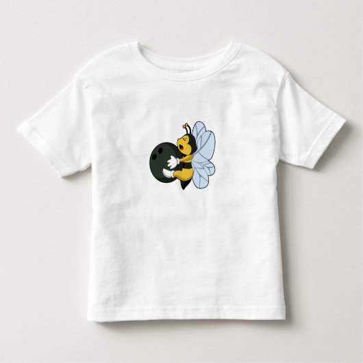 Bee bij Bowling met Bowling-bal Kinder Shirts (Voorkant)