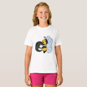 Bee bij Bowling met Bowling-bal T-shirt (Voorkant volledig)