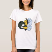 Bee bij Bowling met Bowling-bal T-shirt (Voorkant)