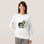 Bee bij Bowling met Bowling-bal T-shirt (Voorkant volledig)