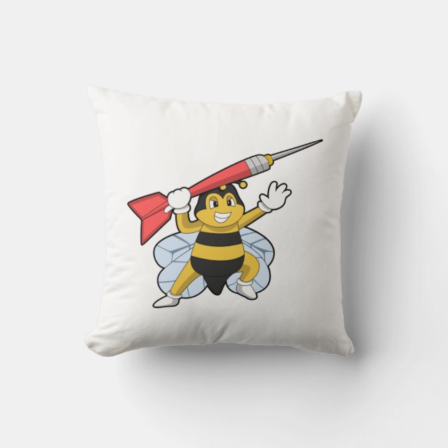 Bee bij Darts met Dart.PNG Kussen (Voorkant)