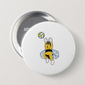 Bee bij volleybalsport ronde button 7,6 cm (Voorkant /achterkant)