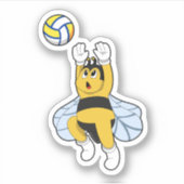Bee bij volleybalsport sticker (Voorkant)