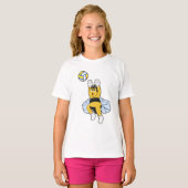 Bee bij volleybalsport t-shirt (Voorkant volledig)