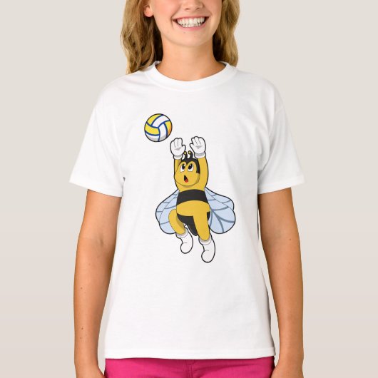 Bee bij volleybalsport t-shirt (Voorkant)