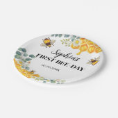 Bee Birthday Baby shower Papieren Bordje (Gekanteld)