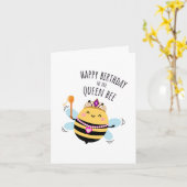Bee Birthday Card - "Happy Birthday to the Queen!" Kaart (Gele Bloem)