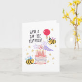 Bee Birthday Card - "Have a Hap-Bee Birthday!" Kaart (Gele Bloem)