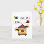 Bee Birthday Card - "Hive a Great Birthday!" Kaart (Gele Bloem)
