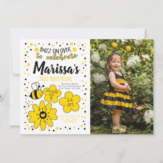 Bee Birthday Kaart (Voorkant)