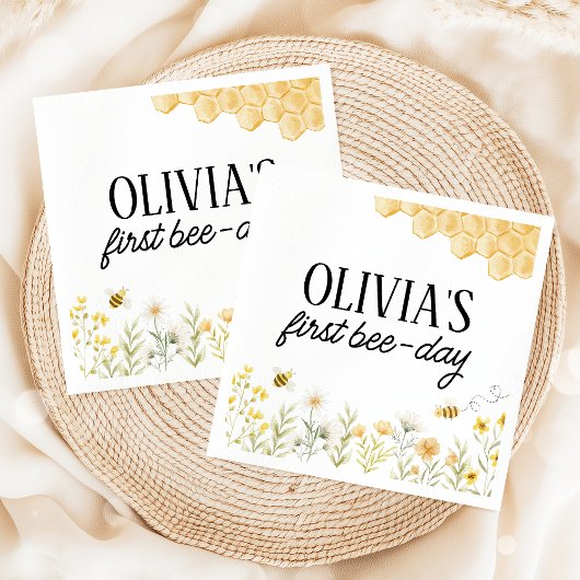 Bee Birthday Napkins Servet