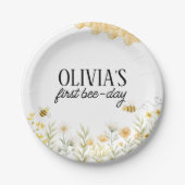 Bee Birthday Papieren Bordje (Voorkant)