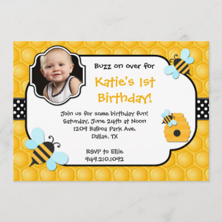 Bee Birthday Party Kaart