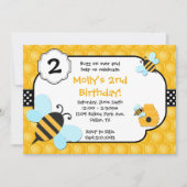 Bee Birthday Party Kaart (Voorkant)