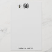 Bee Black-wijnstok Briefpapier (Voorkant)