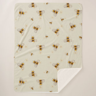 Bee Blanket Sherpa Deken