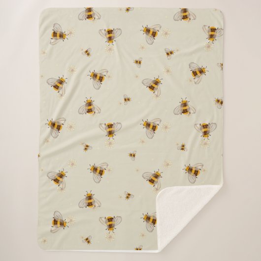 Bee Blanket Sherpa Deken (Voorkant)