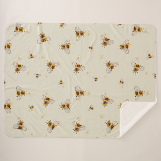 Bee Blanket Sherpa Deken (Voorkant (horizontaal))