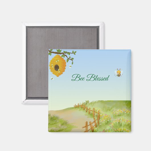 Bee Blessed Country Path Magneet (Voorkant / Achterkant)