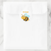 Bee blij ronde sticker (Tas)