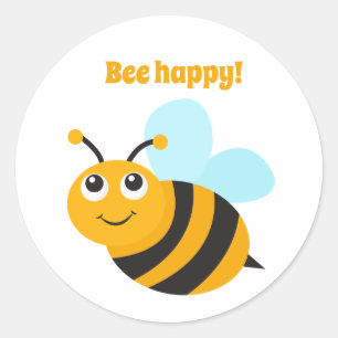 Bee blij ronde sticker