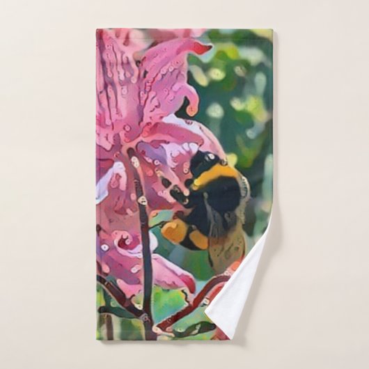 Bee Blooming flowers garden Handdoek (Handdoek)