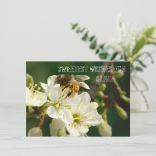 Bee & Blossom Auto met gepersonaliseerde naamgro Informatiekaartje
