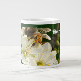 Bee & Blossom Macro | Personalized Name Mug Grote Koffiekop