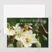 Bee & Blossom | Personalized Name Greeting Car Informatiekaartje (Voorkant / Achterkant)