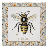 Bee Blue Wildflower Custom Perfect Poster (Voorkant)