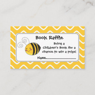 Bee Book Raffle Tickets, Baby shower Game Informatiekaartje