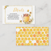 Bee Botanische Baby shower met details Tussenkaart Informatiekaartje (Voorkant / Achterkant)