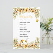 Bee Botanische baby shower Wwaaronder voor Baby (Staand voorkant)