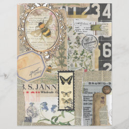 Bee Botanische Vintage Ephemera Scrapbook Papier