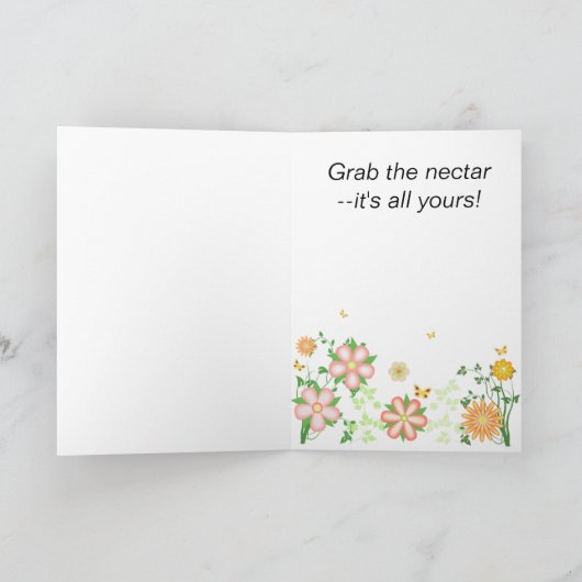 Bee Bottom Verjaardag Kaart (Binnen)