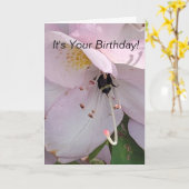 Bee Bottom Verjaardag Kaart (Gele Bloem)