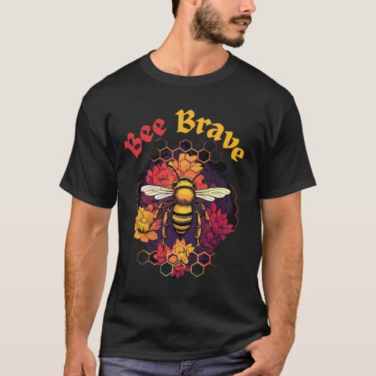 Bee Brave T-shirt Design voor degenen die houden v (Voorkant)