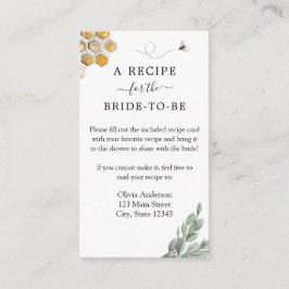 Bee Bridal Recipe-aanvraagkaart Informatiekaartje