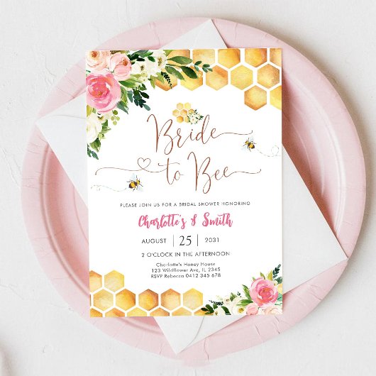 Bee Bridal Shower Invitation Kaart