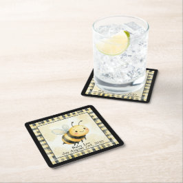 Bee Bug Boy Baby Shower Kartonnen Onderzetters