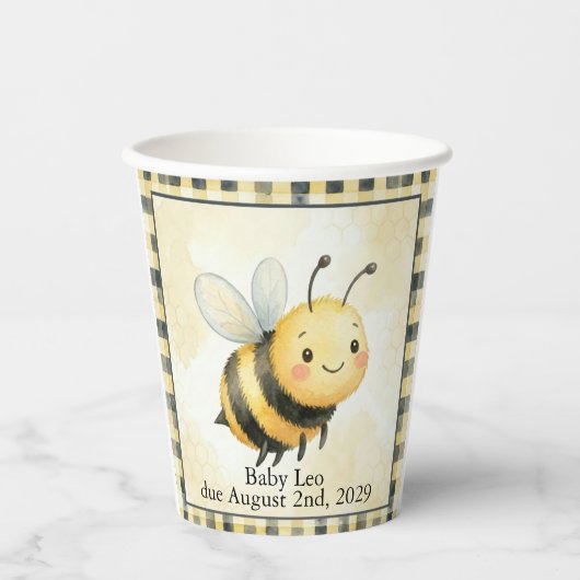 Bee Bug Boy Baby Shower Papieren Bekers (Voorkant)