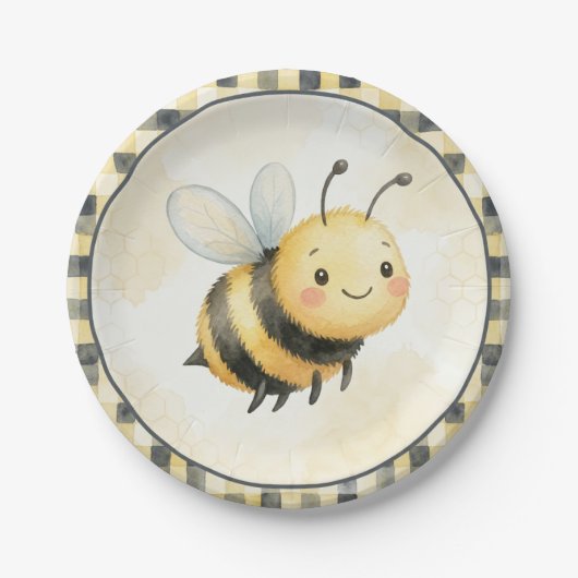 Bee Bug Boy Baby Shower Papieren Bordje (Voorkant)