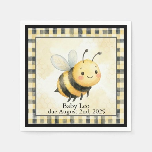 Bee Bug Boy Baby Shower Servet (Voorkant)