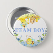 Bee Bumblebee Geslacht onthullen Team Boy Button. Ronde Button 7,6 Cm (Voorkant /achterkant)